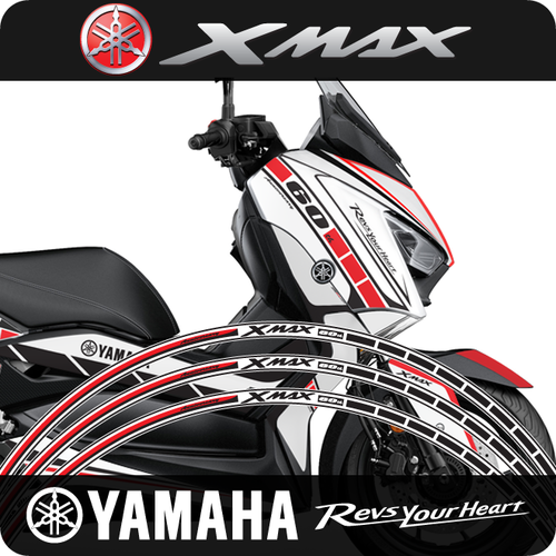 야마하 XMAX 휠스티커 60주년 RED