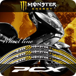 혼다 PCX 휠스티커 몬스터에너지 옐로우 M-스타일